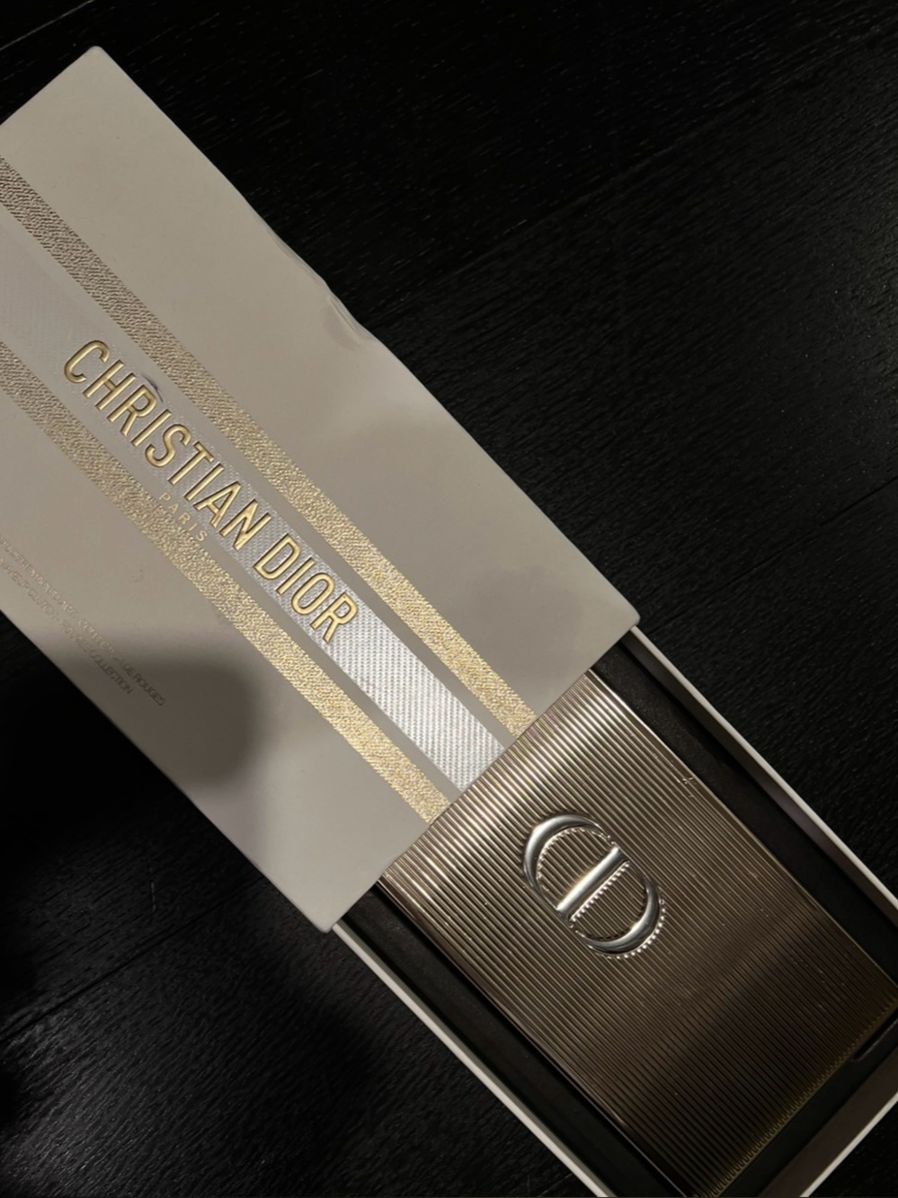 Dior Gold-Tone Ridged Money Clip with CD Logo